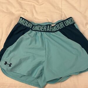 Under Armour Women's Teal and Navy Athletic Shorts